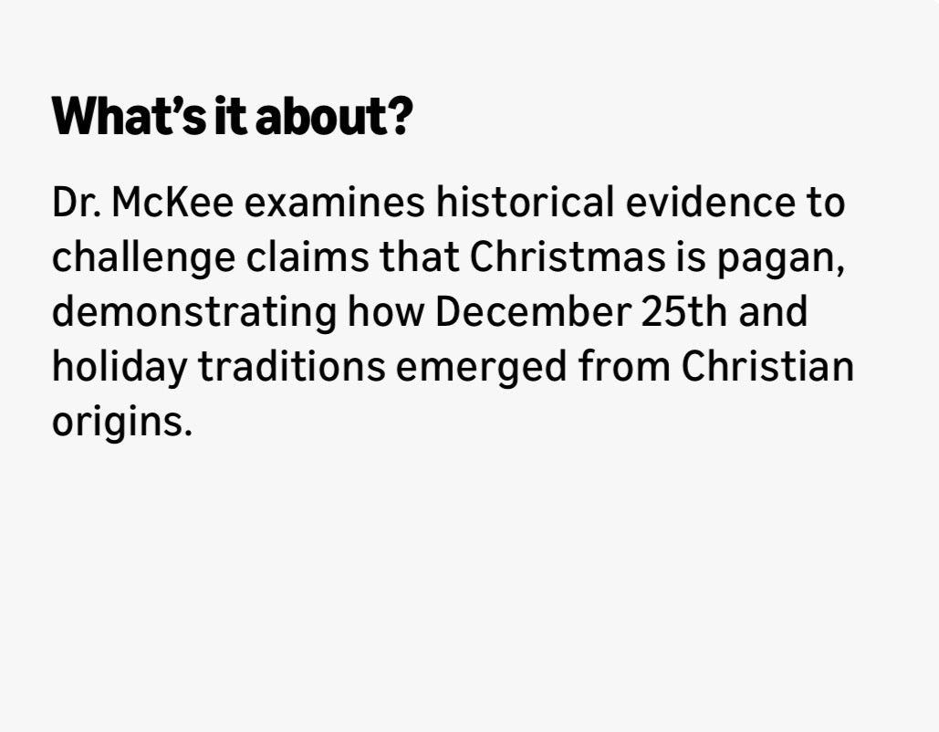 Reclaiming Christmas: A biblical and historical defense for celebrating the season.